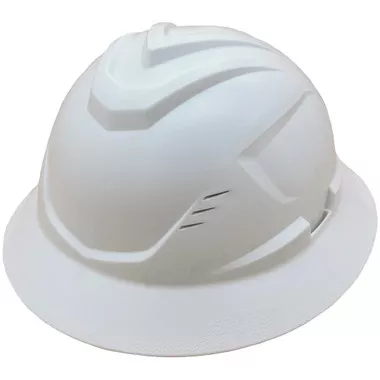 MSA Full Brim C1 Vented Hard Hats with 4 Point Ratchet Suspensions - White