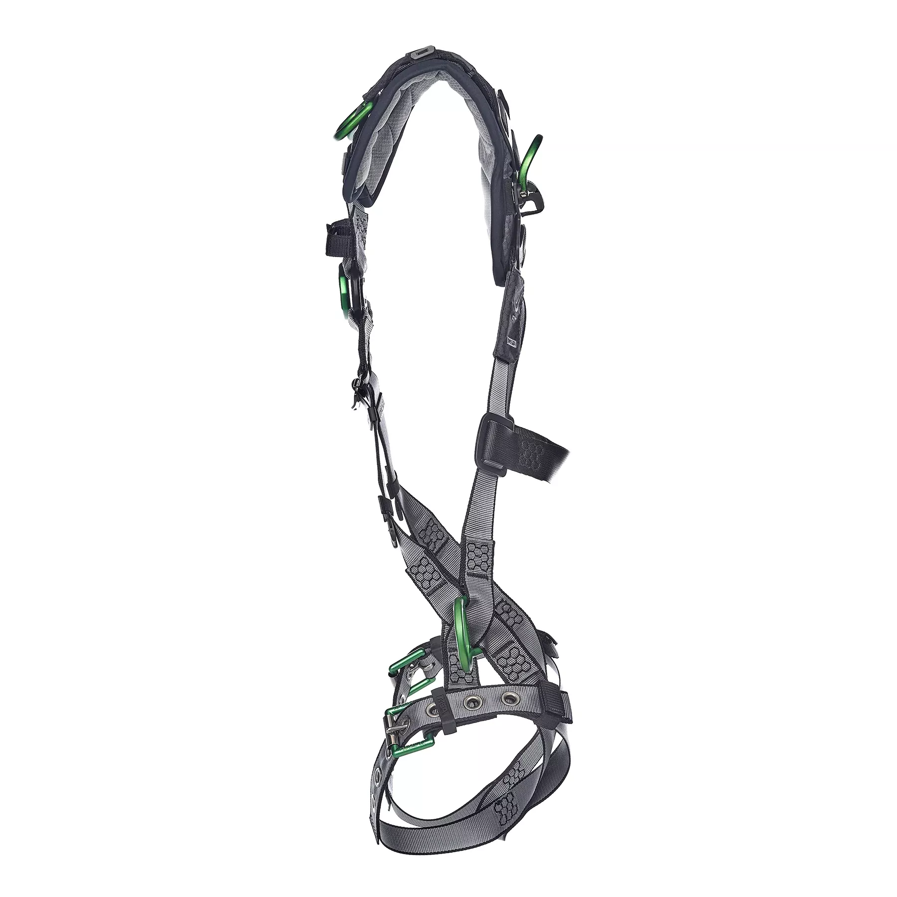 MSA V-FIT Harness w/Back, Front, Side & Shoulder D-Rings – Tongue Buckle Leg Straps – Shoulder Padding – Extra Large – 10194906