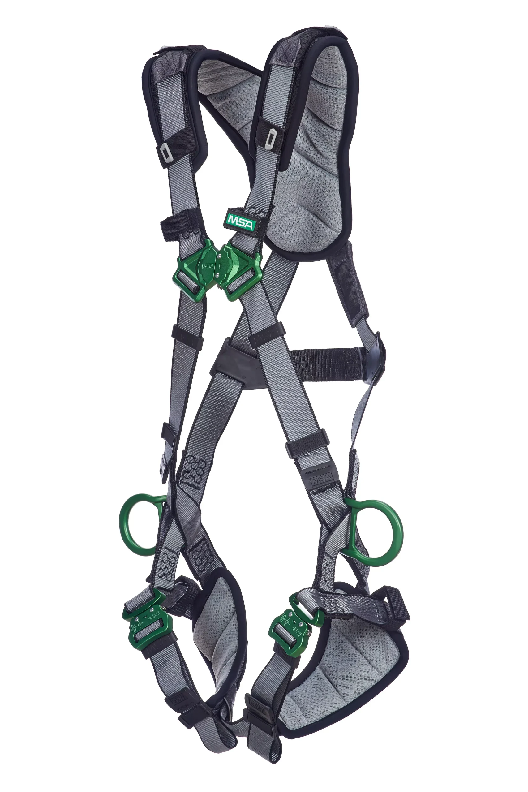 MSA V-FIT Harness w/Back & Side D-Rings – Quick-Connect Leg Straps – Shoulder & Leg Padding – Standard – 10194961