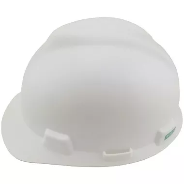 MSA V-Gard Cap Style Hard Hats with Staz-On Suspensions Matte White
