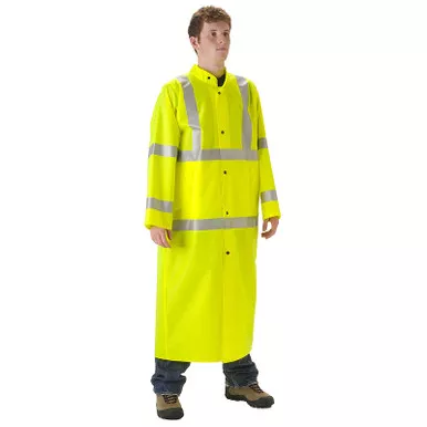 NASCO Class 3 Hi Vis WorkLite Made in USA Full Length Raincoat 80CFY455