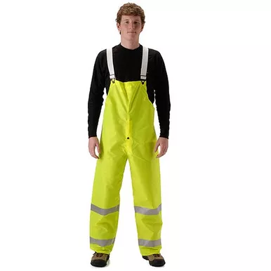 NASCO Class E Hi Vis Yellow WorkLite Made in USA Bib Trouser 80TFY455