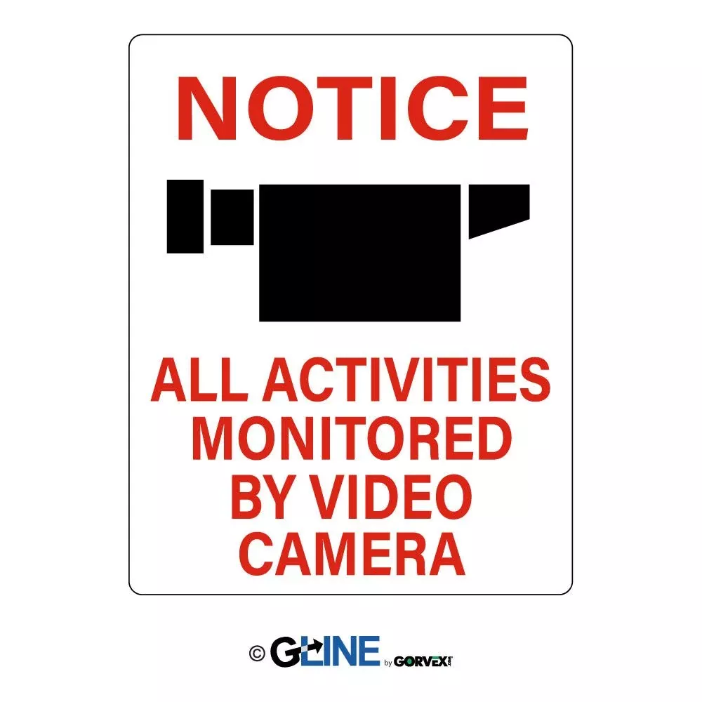 Notice Camera Picto All Activities Monitored by Video Camera Sign