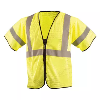 Occunomix Case of 50 Class 3 Hi Vis Zipper Front Mesh Safety Vests ECO-GCZ3-CASE