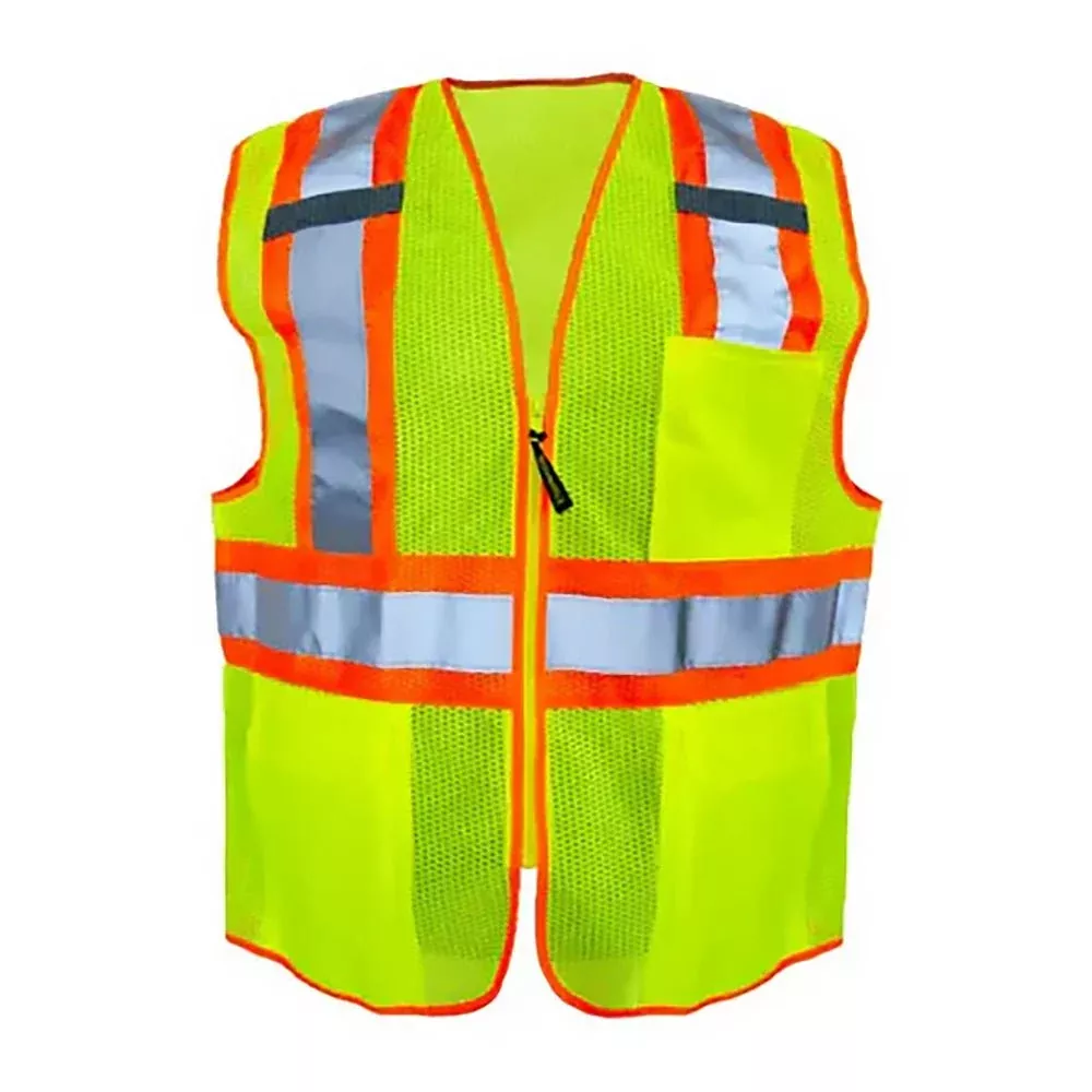 Occunomix LUX-SSCLC2Z Class 2 Mesh Two-Tone Vest with Front Zipper