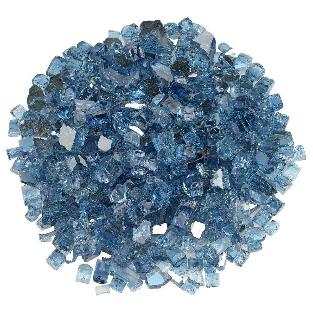Pacific Blue Reflective 1/2″ Fire Glass