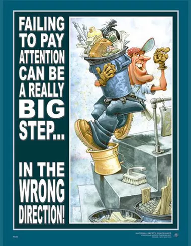 Pay Attention Safety Poster (18 x 24 inches) - ENGLISH