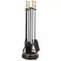 Pilgrim: Brass & Black Round Base Tool Set – Matte Black – 31″