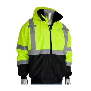 PIP Class 3 Hi Vis Black Bottom Bomber Jacket 333-1766