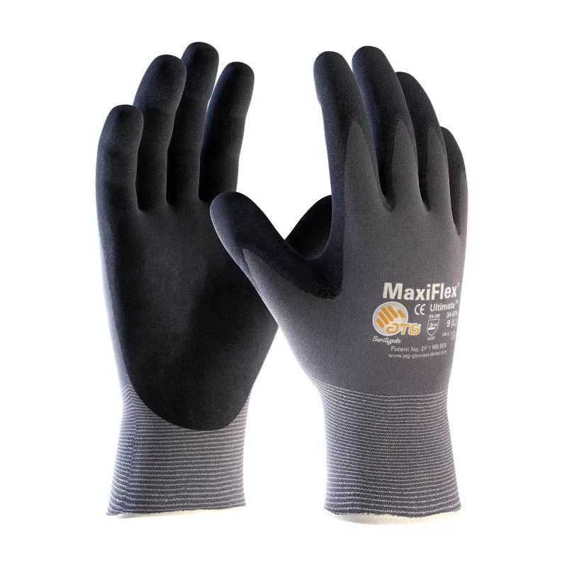 PIP MaxiFlex Ultimate Grip Safety Gloves – ANSI Cut Level 1 – Nitrile Coated – 34-874