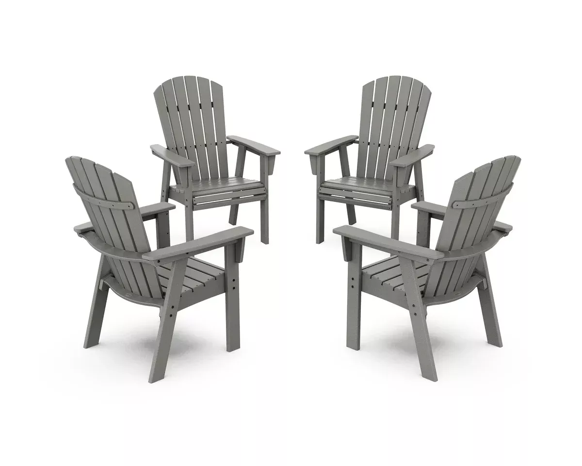 Polywood: Nautical 4-Piece Curveback Upright Adirondack Conversation Set