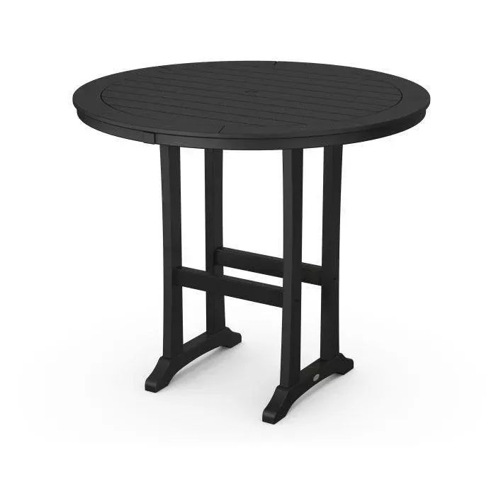 Polywood: POLYWOODNautical Trestle 48″ Round Bar Table