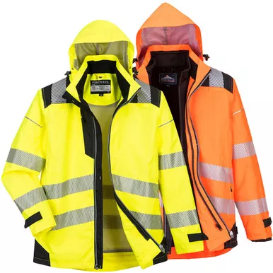 PortWest Class 3 Hi Vis Yellow 3-in-1 Jacket PW365