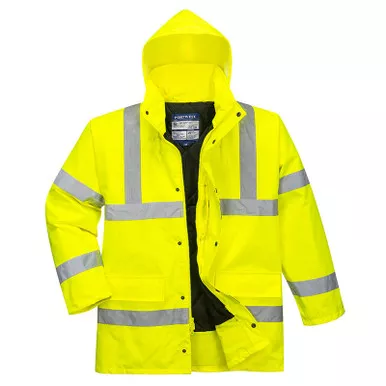 PortWest Class 3 Hi Vis Yellow Traffic Jacket US460