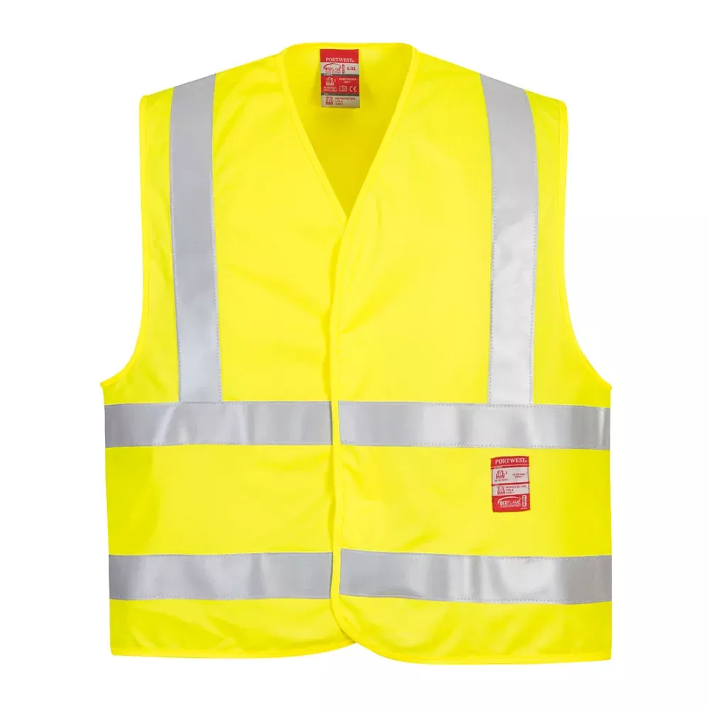 PORTWEST Fire Resistant FR High Visibility Safety Vest – ANSI Class 2 – FR75