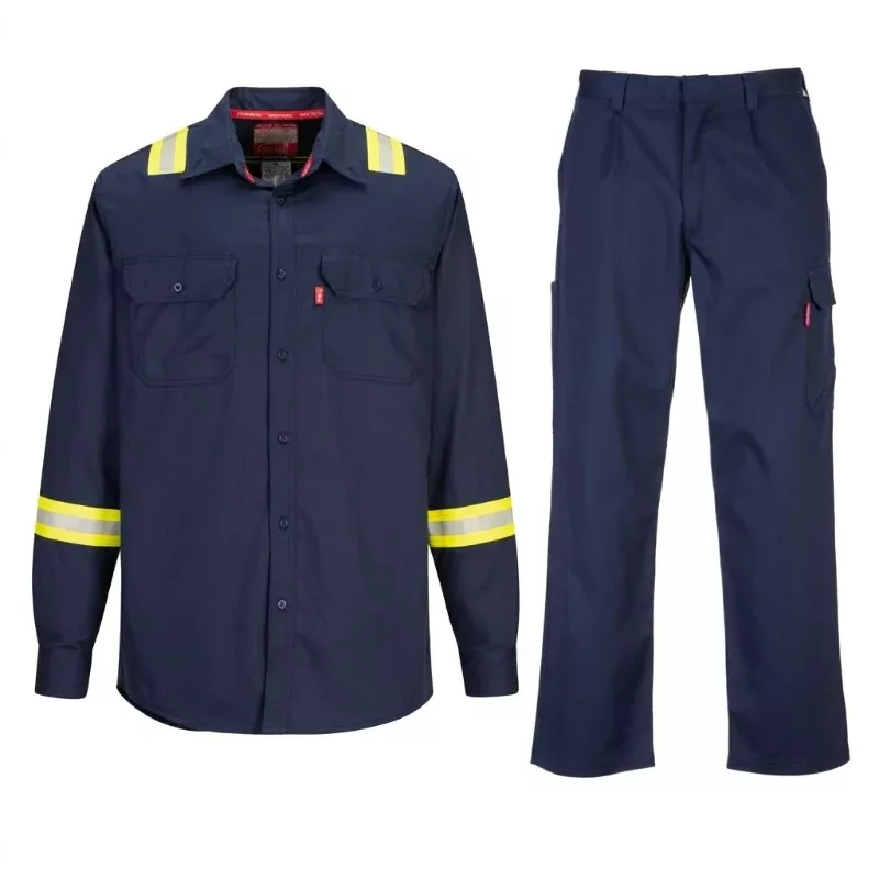 PORTWEST Flame Resistant Pant & Shirt Bundle – Navy – BZ31 & FR706