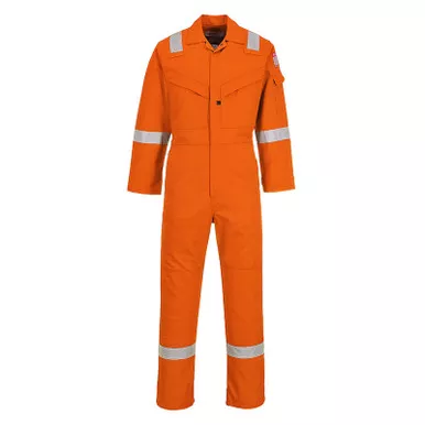 PortWest FR Non-ANSI Hi Vis Orange Super Light Weight Anti-Static Coverall UFR21OR