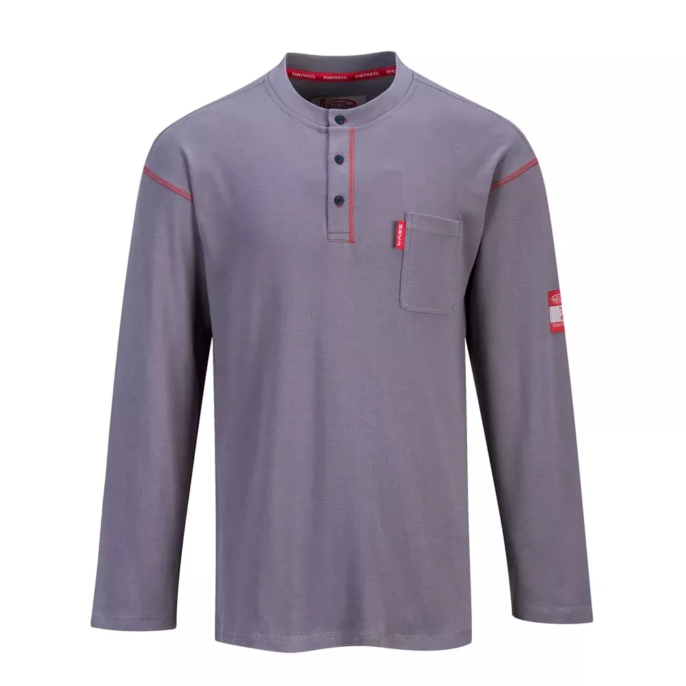 Portwest FR02 Bizflame FR Henley with Button Front Opening