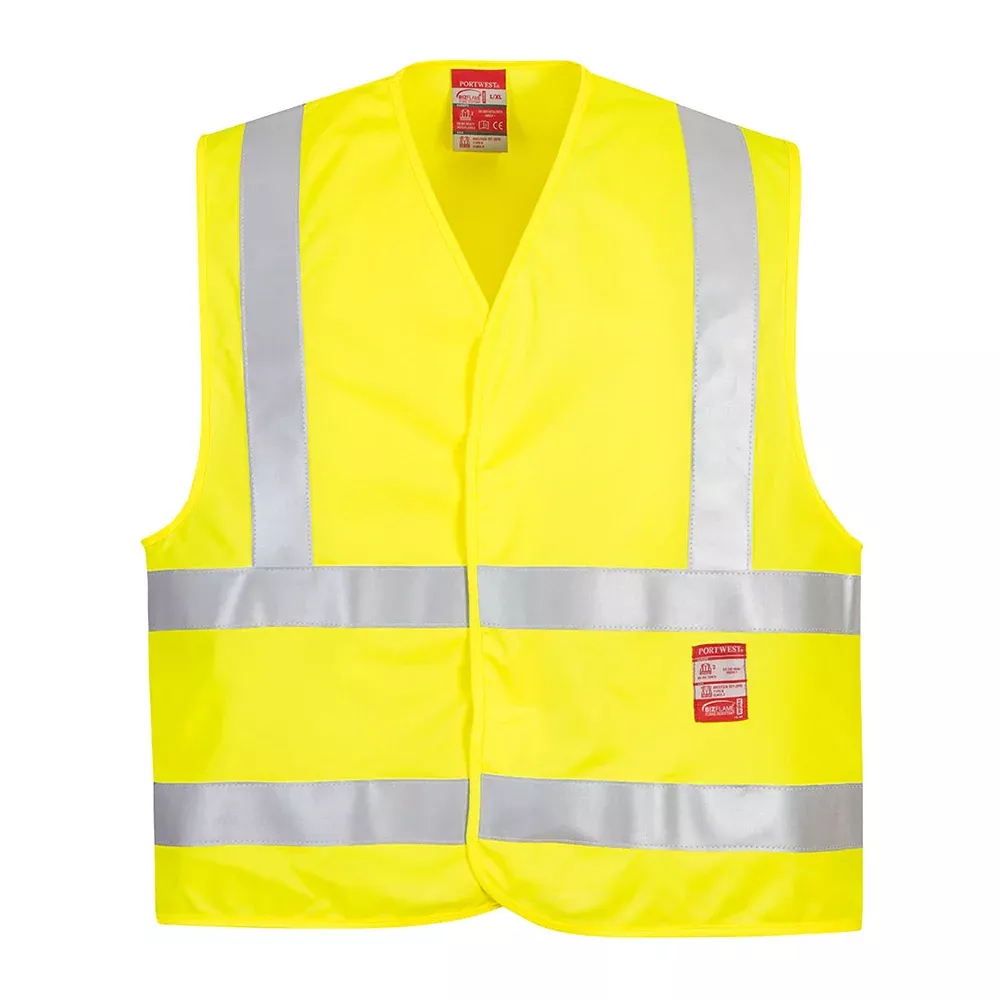 Portwest FR75 Series Hi Vis FR Solid Vest with Hook and Loop Closure