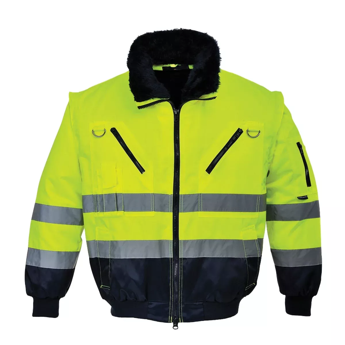 PORTWEST Hi Vis 3-In-1 Pilot Detachable Jacket - ANSI Class 3 - UPJ50