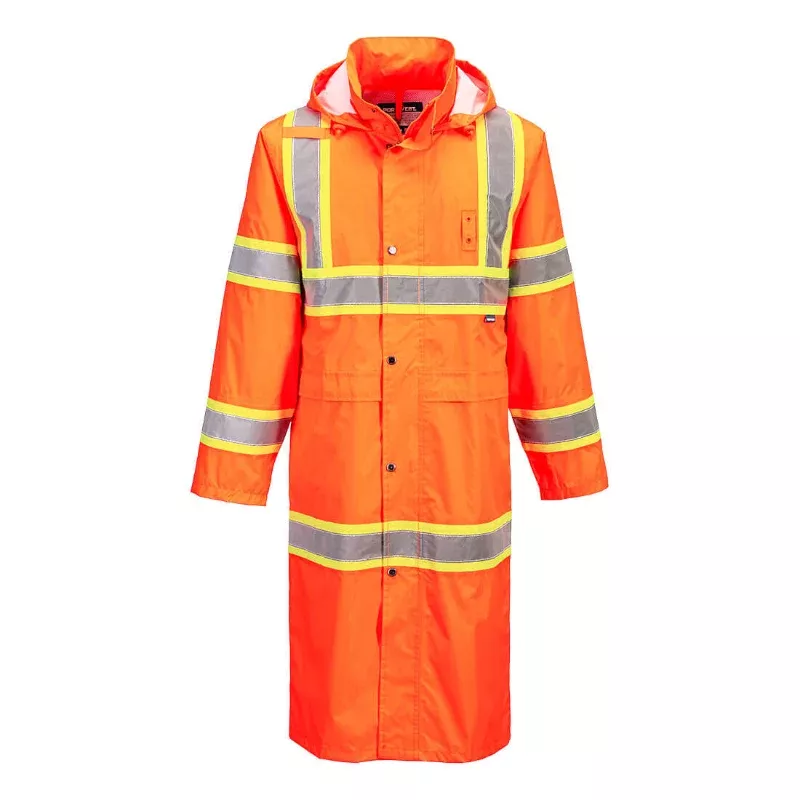 Portwest Hi-Vis Rain Coat – Extended 48″ Back – UH405