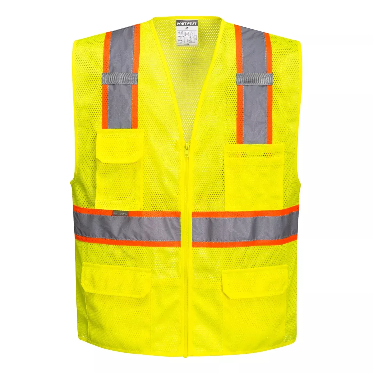 PORTWEST High Visibility Contrast Mesh Safety Vest – ANSI Class 2 – US374