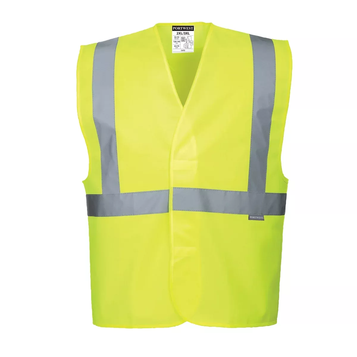 PORTWEST High Visibility Safety Vest - ANSI Class 2 - One Reflective Band - C472