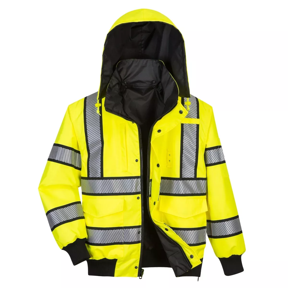 PORTWEST Reversible Hi Vis Winter Bomber Jacket - Waterproof - ANSI Class 3 - UH449