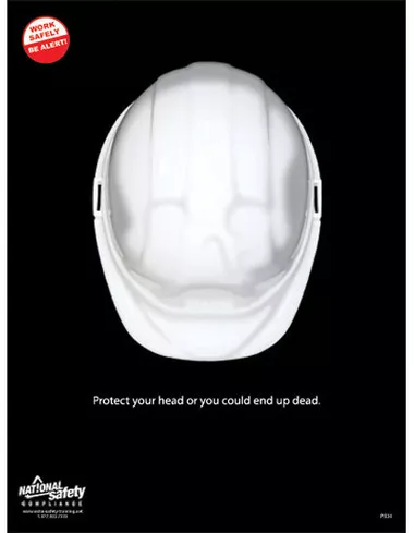 Protect Your Head Safety Poster (18x24 inch) - ENGLISH