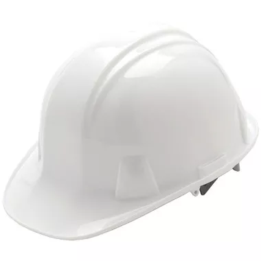 Pyramex 4 Point Cap Style Hard Hats with RATCHET Suspension White