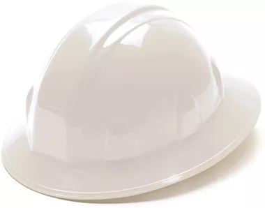 Pyramex 4 Point Full Brim Style with RATCHET Suspension White