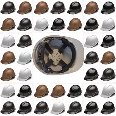 Pyramex Cap Style RIDGELINE Hard Hats - 4 Point Ratchet Suspensions - All Patterns