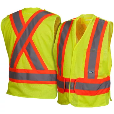 Pyramex Class 2 Two-Toned Breakaway Lime Safety Vest RCA2710