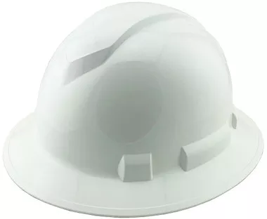 Pyramex Full Brim RIDGELINE Hard Hat White 4 Point Suspensions