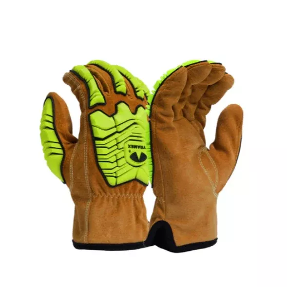 Pyramex Hi Vis Impact Rated Pigskin Driver Gloves – GL4004CKB