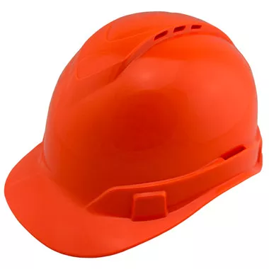 Pyramex Ridgeline Vented Hi-Viz Orange Cap Style Hard Hat - 4 Point Suspensions
