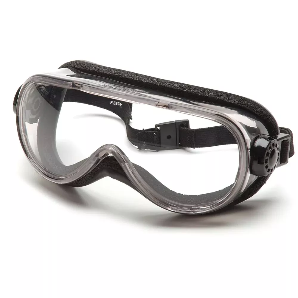 Pyramex Top Shelf Chemical Splash Safety Goggles with Foam Padding, 1 pair