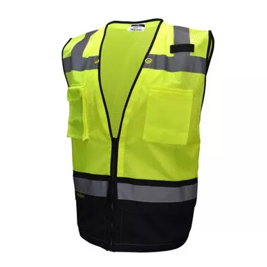Radians Class 2 Hi Vis Green Black Bottom Surveyor Safety Vest SV59B-2ZGM