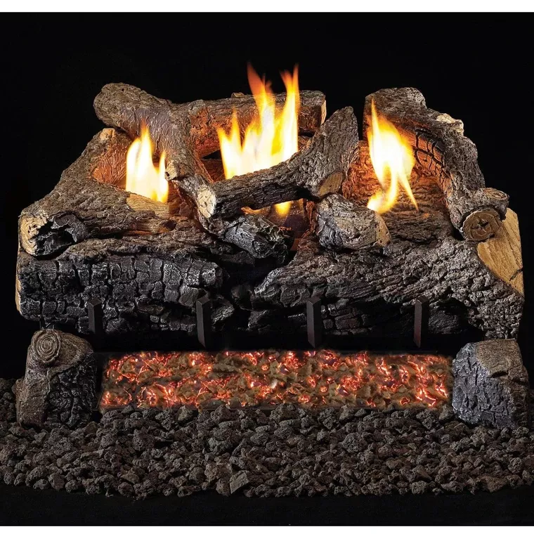 Real Fyre 24" Evening Fyre Charred Log Set - ECV-24+G18-24/30-15P