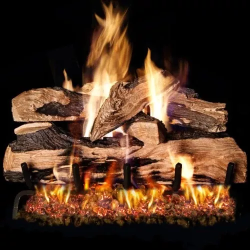 Real Fyre 24" Split Oak Designer Plus Outdoor Gas Log Set - SDP-24+G45-24-SS