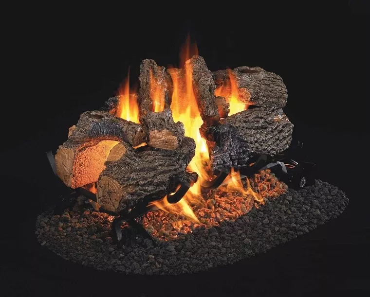 Real Fyre Charred Oak Vented Gas Logs (CHD-2-24), See-Thru, 24" (burner sold separately)