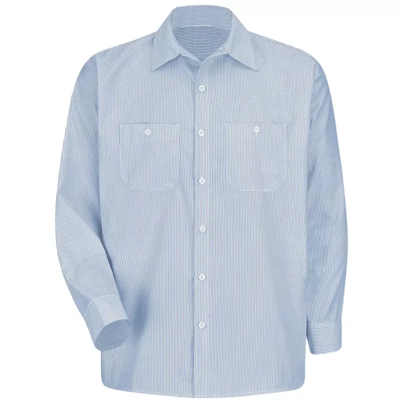 Red Kap Men's Long Sleeve Industrial Stripe Work Shirt - SL10