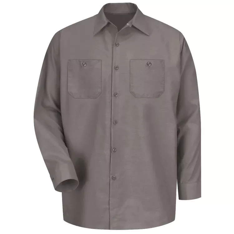 Red Kap Men’s Long Sleeve Industrial Work Shirt – Gray – SP14