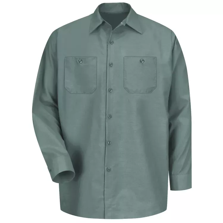Red Kap Men’s Long Sleeve Industrial Work Shirt – Light Green – SP14