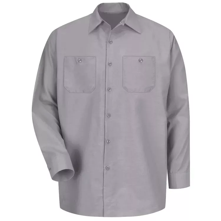 Red Kap Men’s Long Sleeve Industrial Work Shirt – Silver Gray – SP14