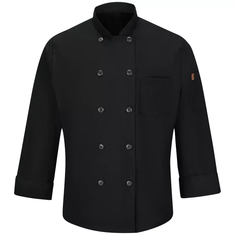 Red Kap Men’s Ripstop Fabric Chef Coat with OilBlok + MIMIX – 042X