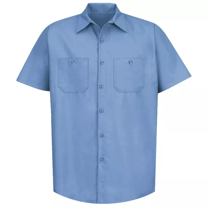 Red Kap Men’s Short Sleeve Industrial Work Shirt – Light Blue – SP24