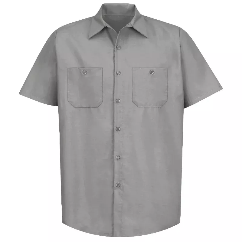 Red Kap Men’s Short Sleeve Industrial Work Shirt – Light Gray – SP24