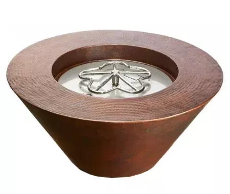 Round Gas Fire Pit Table With Match Lit Ignition