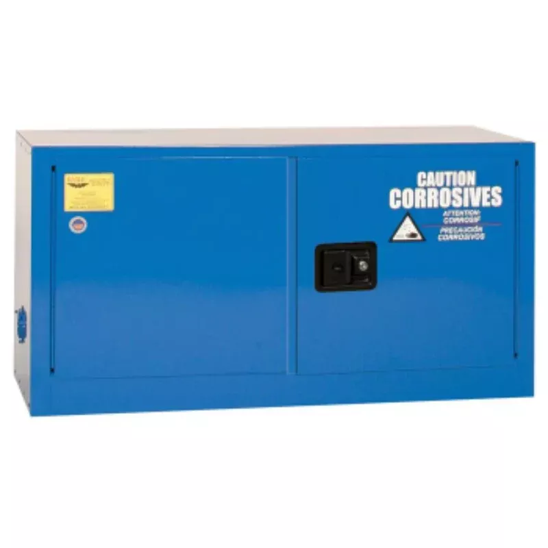 Safety Storage Cabinet 15 Gallon – Acid & Corrosive -2 Manual Closing Doors – 1 Shelf – Blue